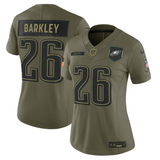 Women's Philadelphia Eagles Saquon Barkley Nike Olive 2025 Salute to Service Limited Jersey