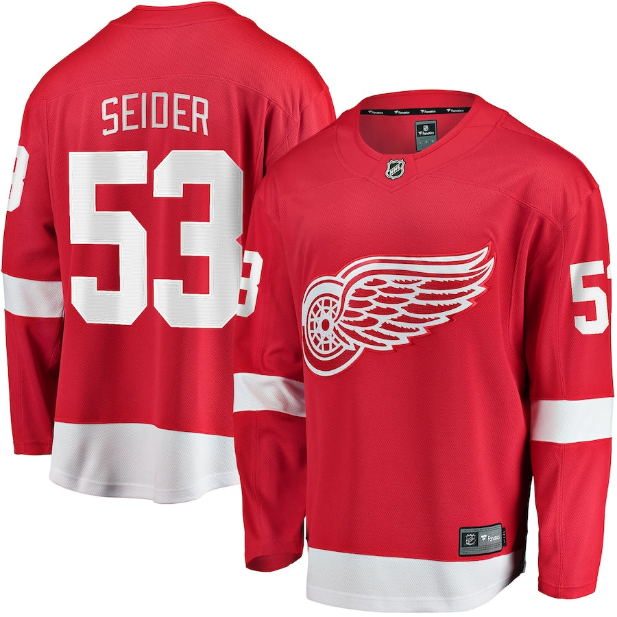 Moritz Seider Detroit Red Wings   Home Breakaway  Jersey - Red