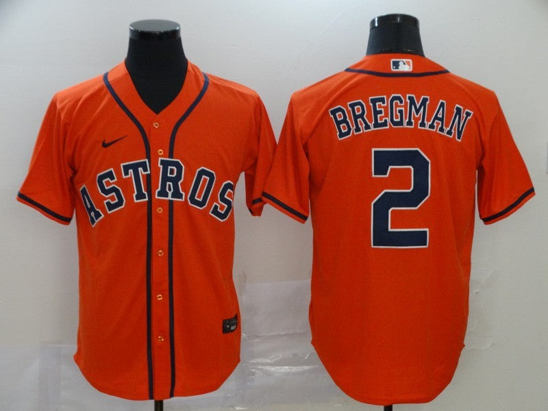 Men's Houston Astros Alex Bregman #2 Orange  Baseball Jersey