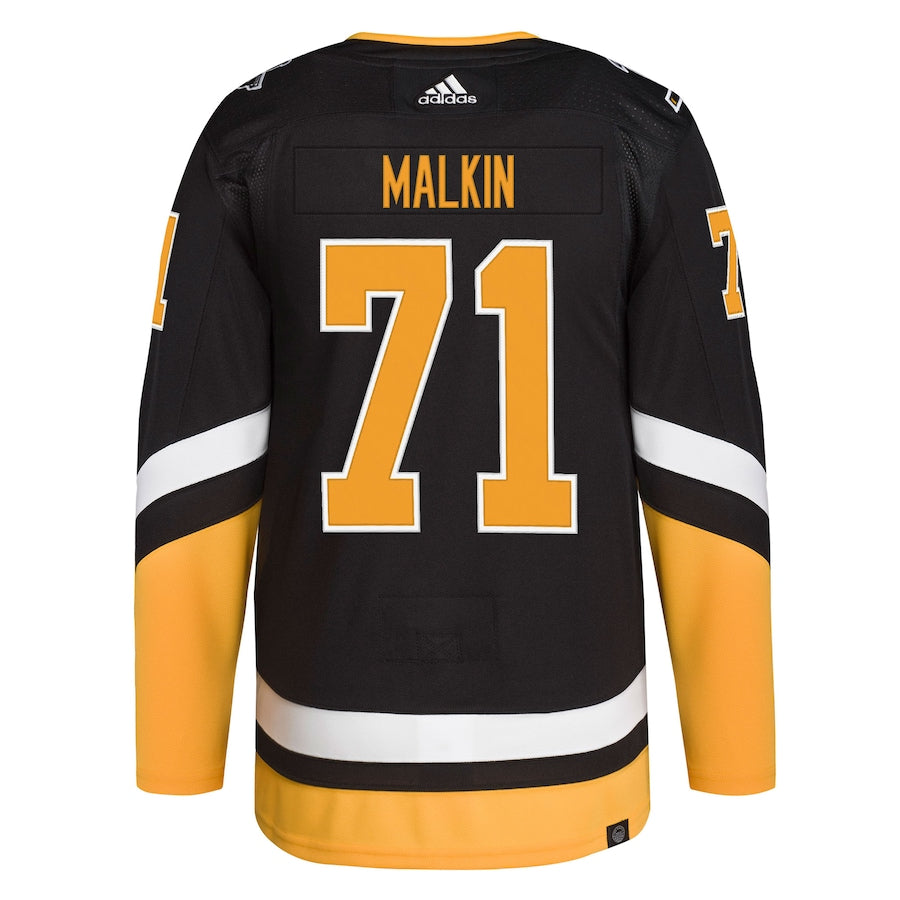 Men's Pittsburgh Penguins Evgeni Malkin adidas Black Alternate Primegreen Authentic Player Jersey
