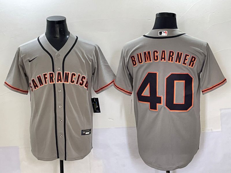 Men's San Francisco Giants Madison Bumgarner #40 Gray Player Jersey