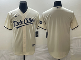 Men's Minnesota Twins Beige Alternate  Team Blank Jersey