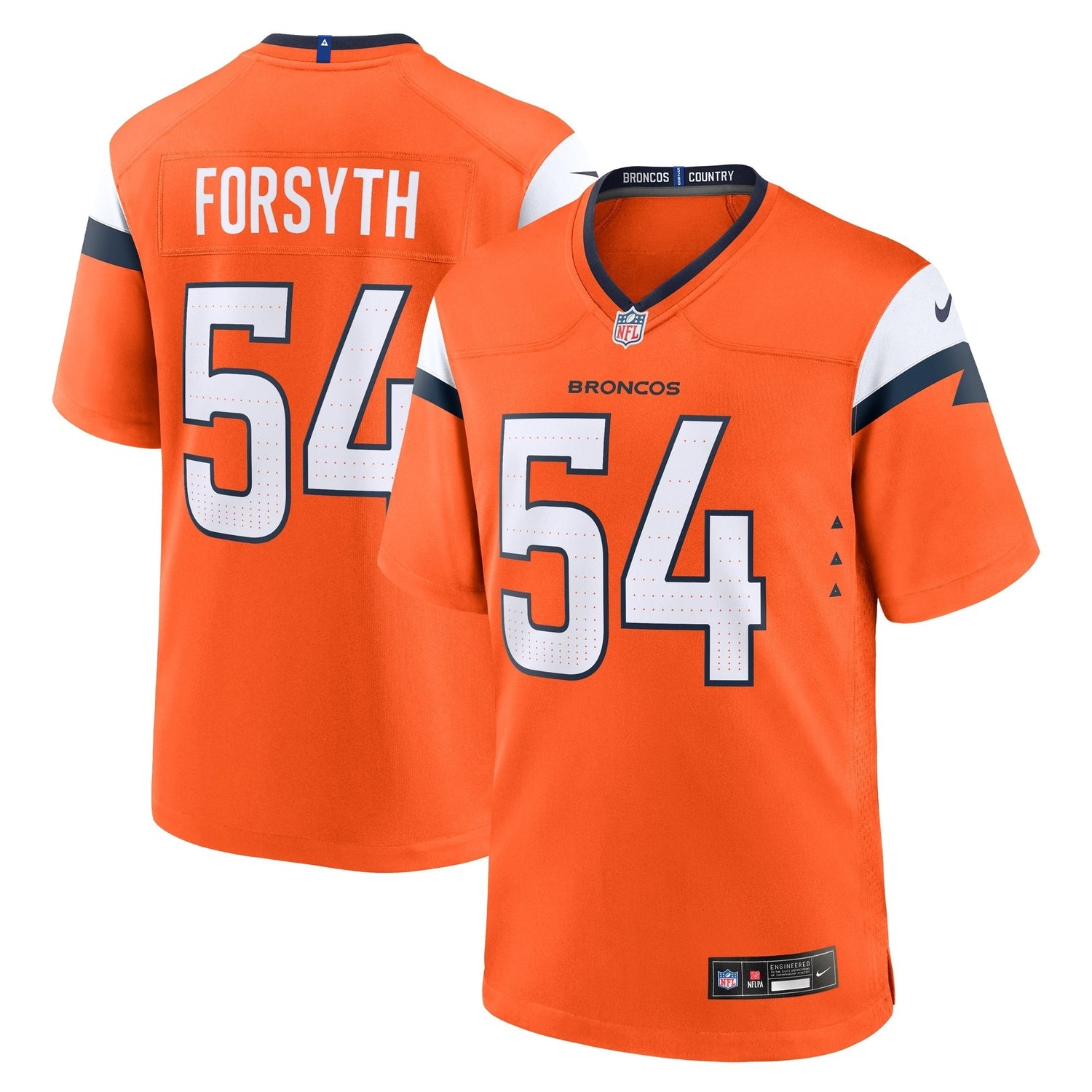 Alex Forsyth Denver Broncos Nike Team Game Jersey -  Orange
