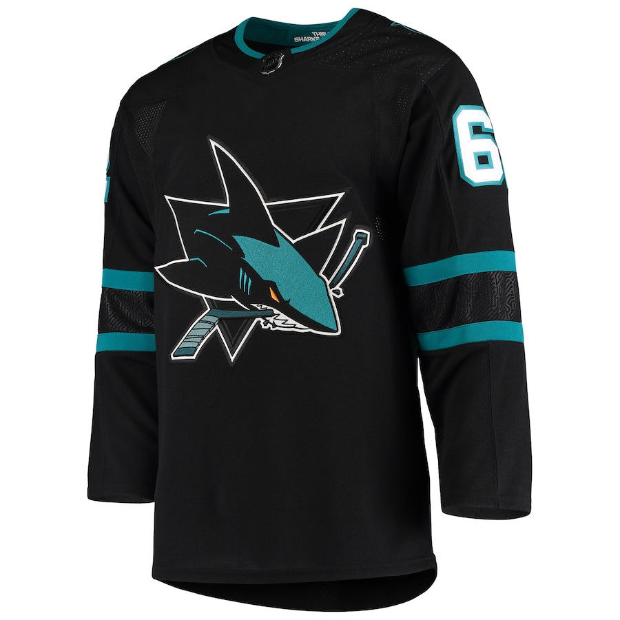 Men's San Jose Sharks Kevin Labanc adidas Black Alternate Authentic Jersey