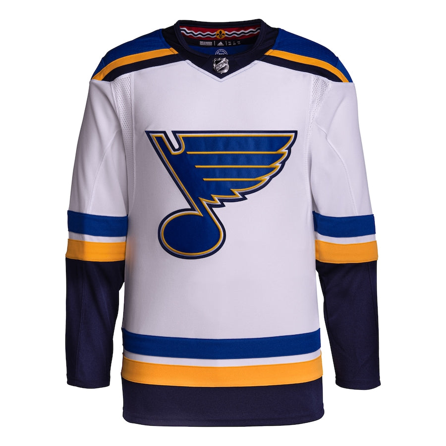 Men's St. Louis Blues adidas White Away Primegreen Authentic Jersey