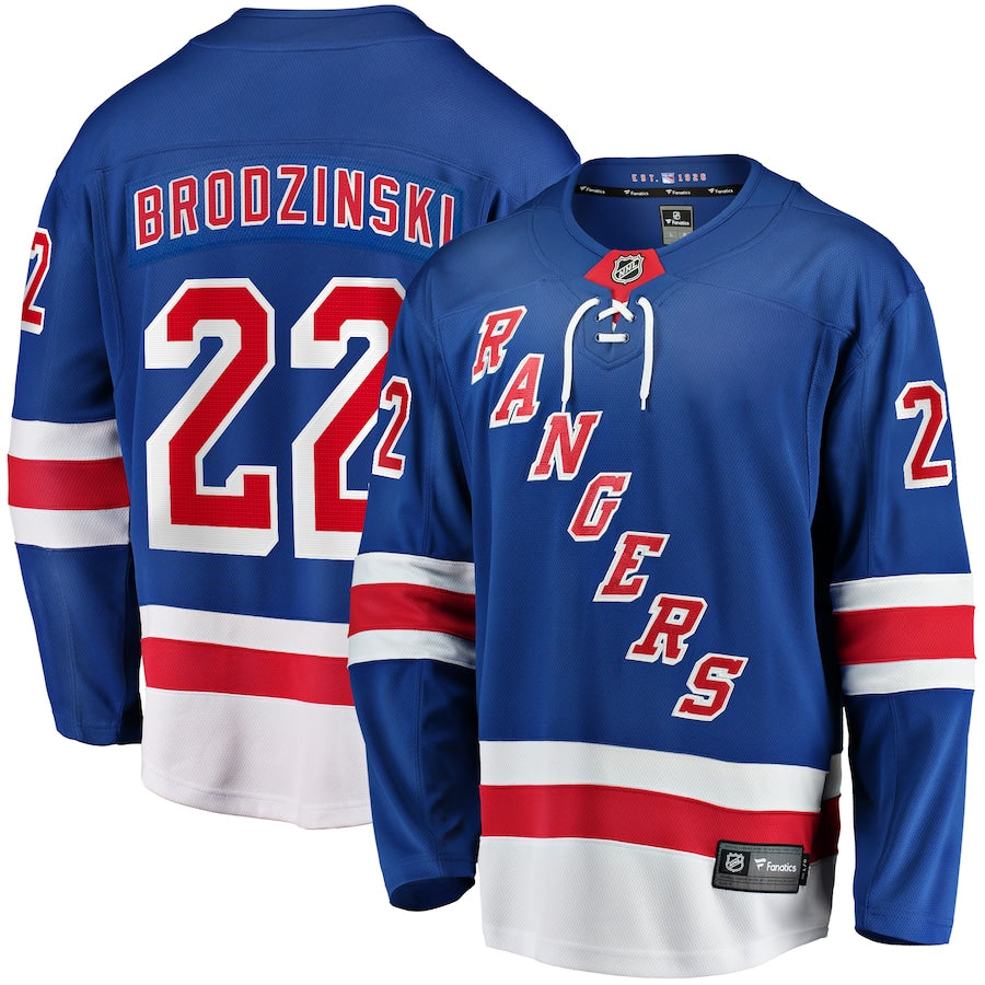 Jonny Brodzinski New York Rangers   Home Premier Breakaway  Jersey - Blue