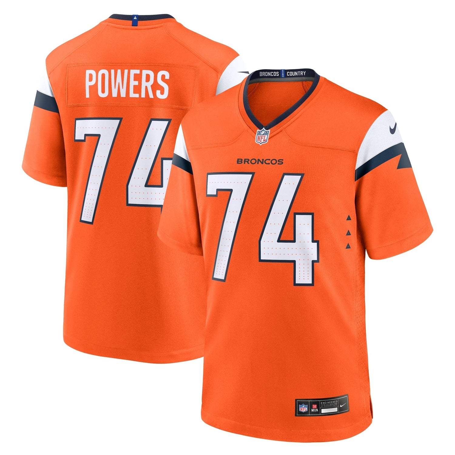 Ben Powers Denver Broncos Nike Team Game Jersey -  Orange
