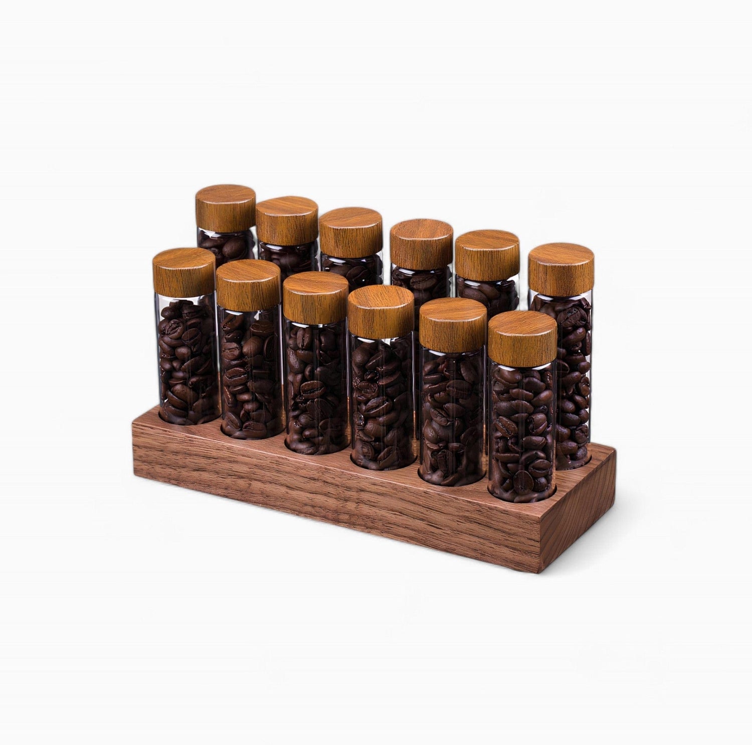Coffee Beans Storage Container Tube Glass Display Rack