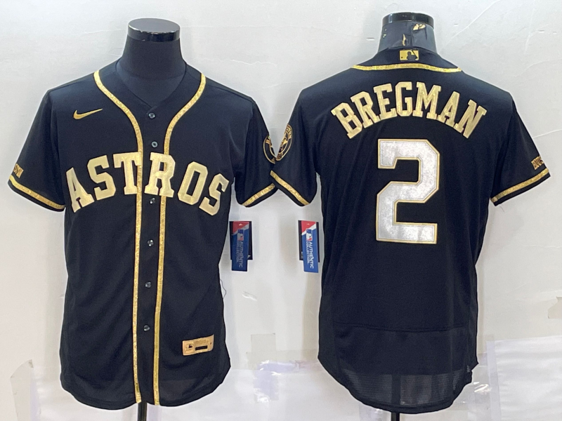 Men's Houston Astros Alex Bregman #2 Black  Team Jersey