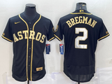Men's Houston Astros Alex Bregman #2 Black  Team Jersey