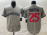 Men's Minnesota Twins Byron Buxton #25 Gray Alternate Player Jersey