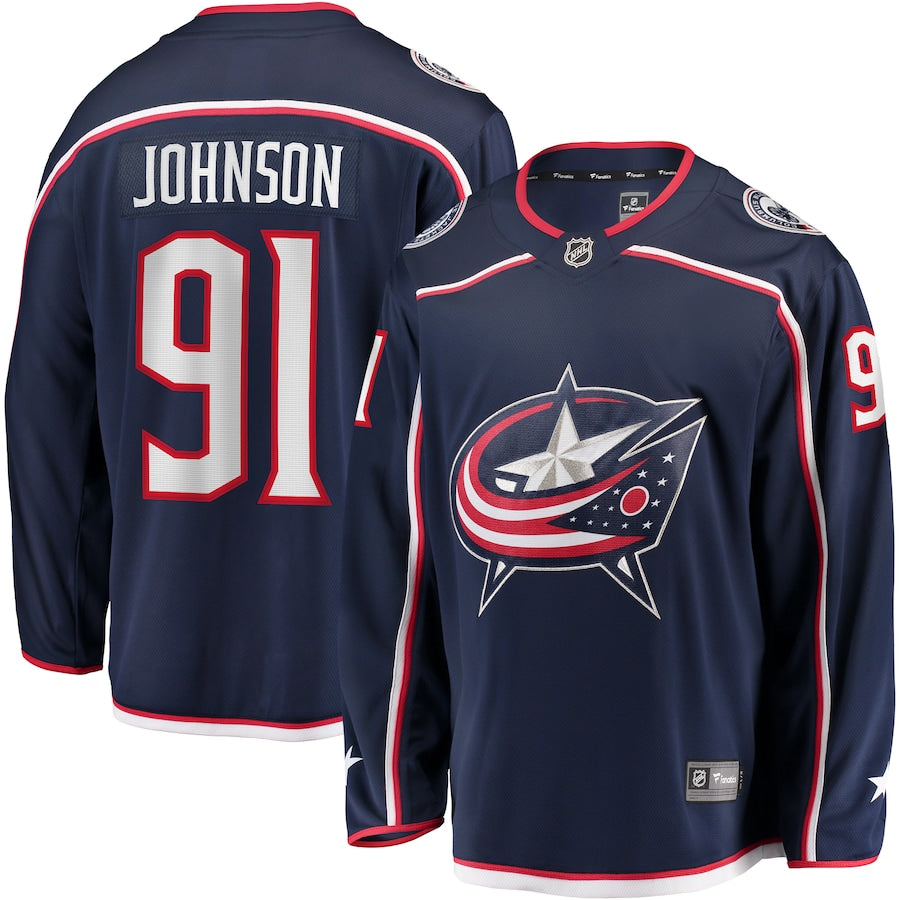 Kent Johnson Columbus Blue Jackets   Home Breakaway Jersey - Navy