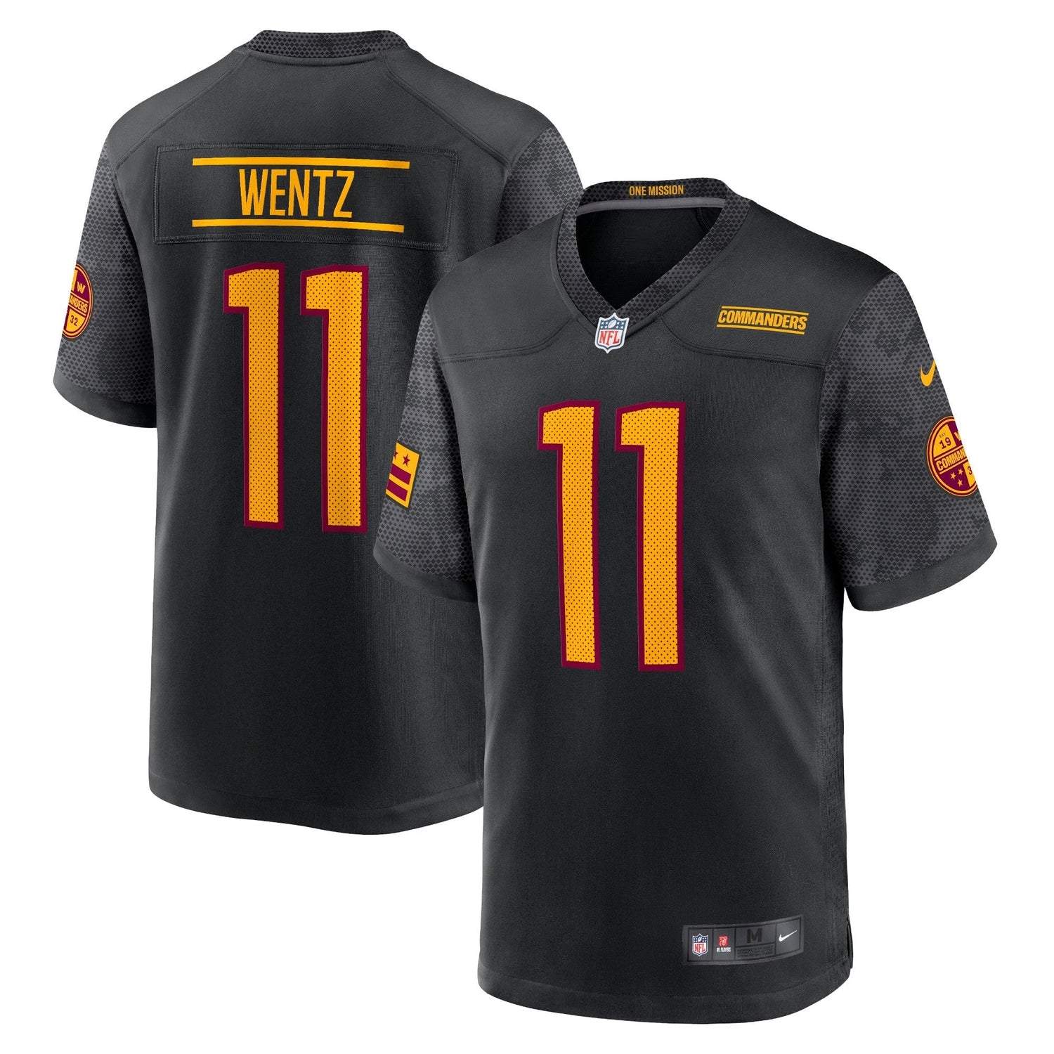 Carson Wentz Washington Commanders Nike Alternate Game   Jersey - Black