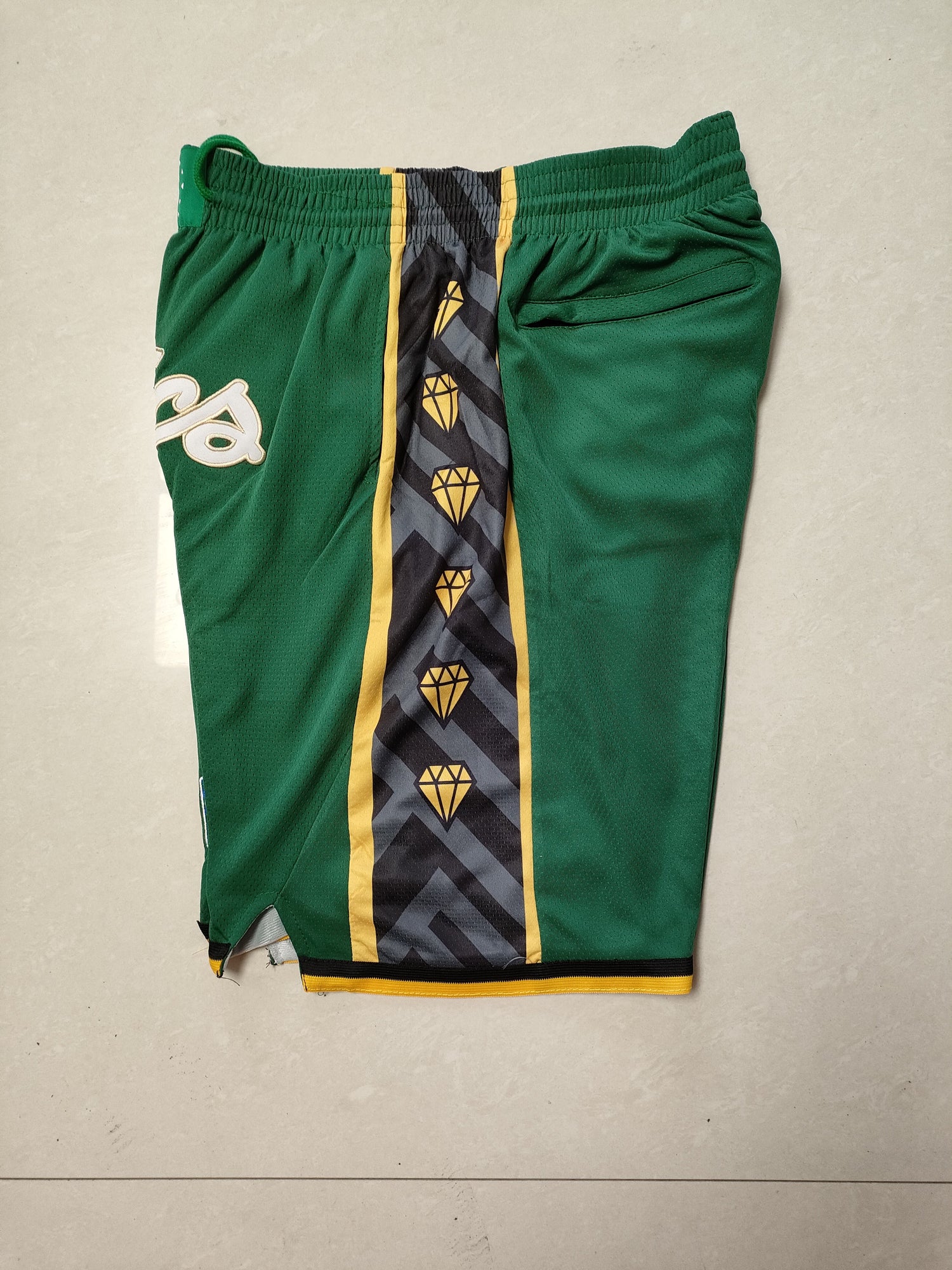 JUST DON Boston Celtics White Pocket Shorts