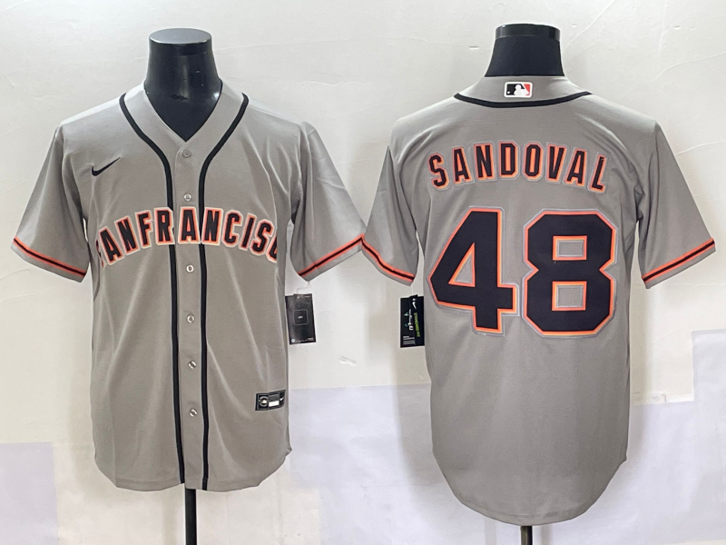 Men's San Francisco Giants Pablo Sandoval #48 Gray Player Jersey