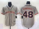 Men's San Francisco Giants Pablo Sandoval #48 Gray Player Jersey