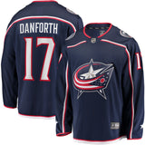 Justin Danforth Columbus Blue Jackets   Home Breakaway  Jersey - Navy