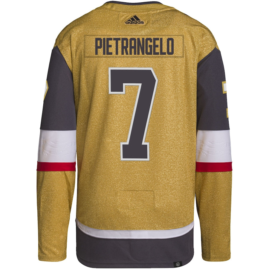 Men's Vegas Golden Knights Alex Pietrangelo adidas Gold Home Primegreen Authentic Player Jersey