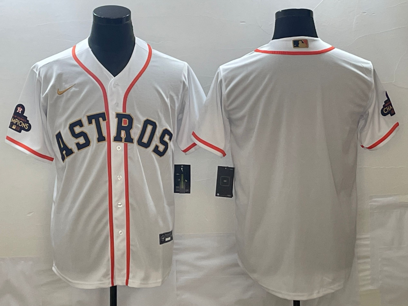 Men's Houston Astros White 2023 Gold Collection  Blank Jersey