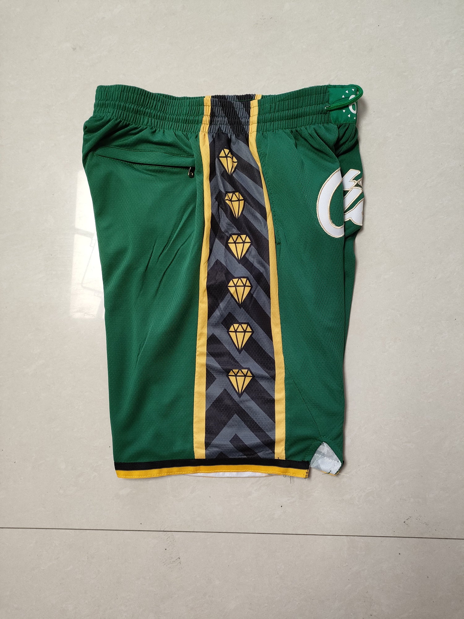 JUST DON Boston Celtics White Pocket Shorts