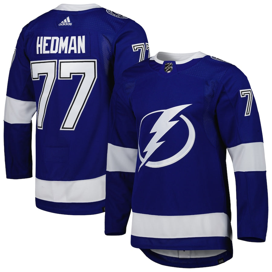 Men's Tampa Bay Lightning Victor Hedman adidas Blue Primegreen Authentic Player Jersey