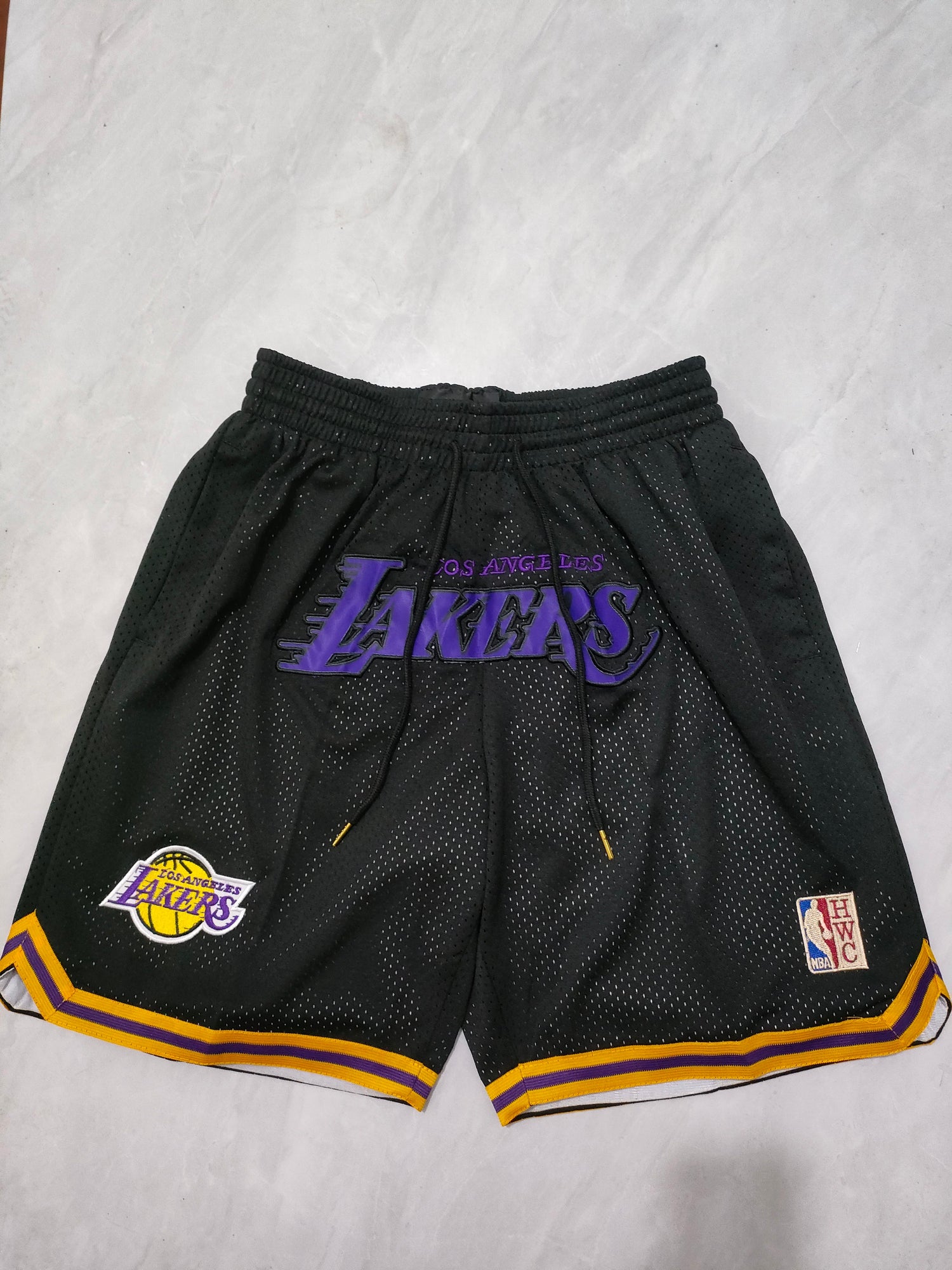 JUST DON Los Angeles Lakers Black Pocket Shorts