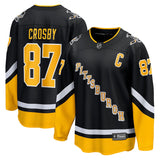 Men's Pittsburgh Penguins Sidney Crosby Fanatics Black 2021/22 Alternate Premier Breakaway Player Jersey