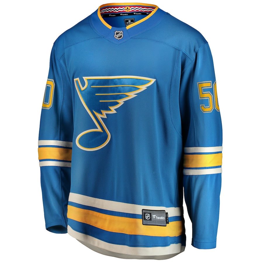 Men's St. Louis Blues Jordan Binnington Fanatics Blue Alternate Premier Breakaway Player Jersey