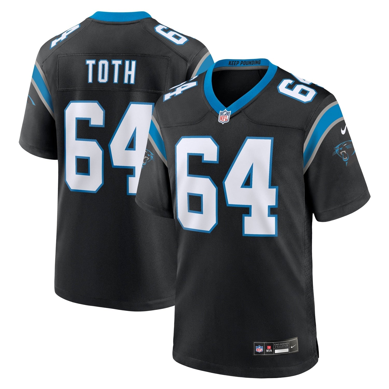 Brett Toth Carolina Panthers Nike  Game Jersey -  Black