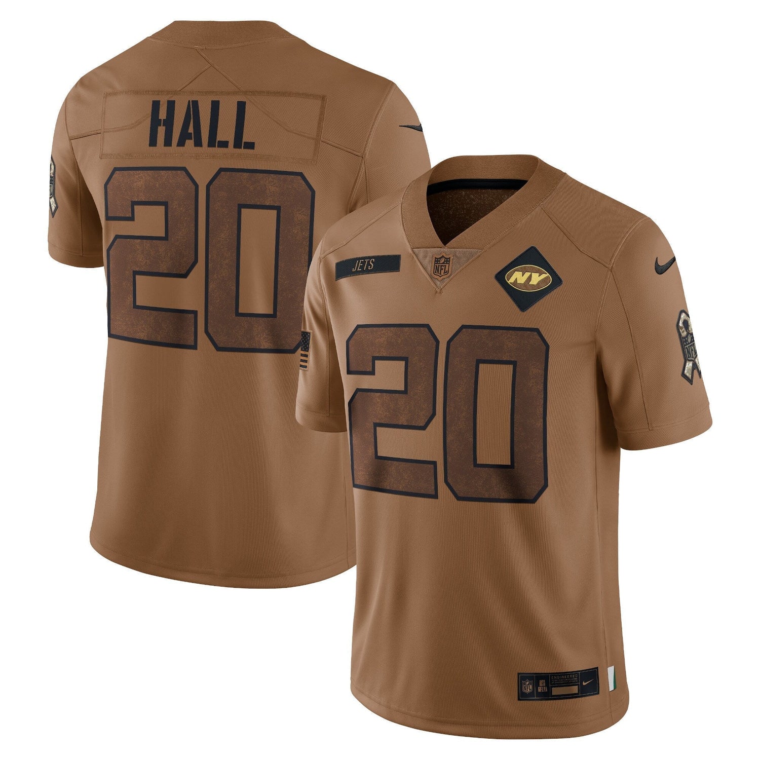 Breece Hall New York Jets Nike Salute To Service Limited Jersey - Brown