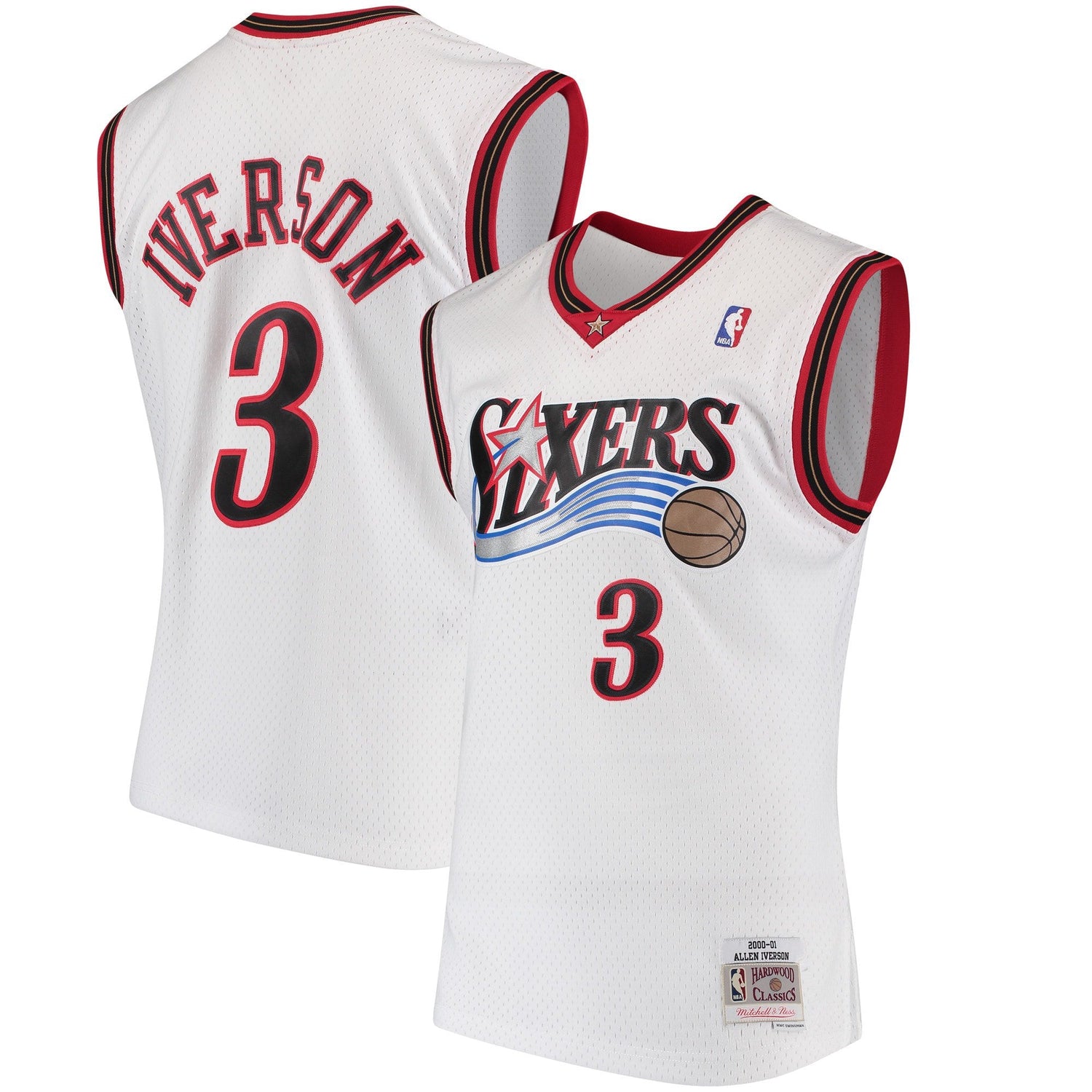 Men's Allen Iverson Philadelphia 76ers 2000-2001 Swingman White Jersey By Mitchell & Ness