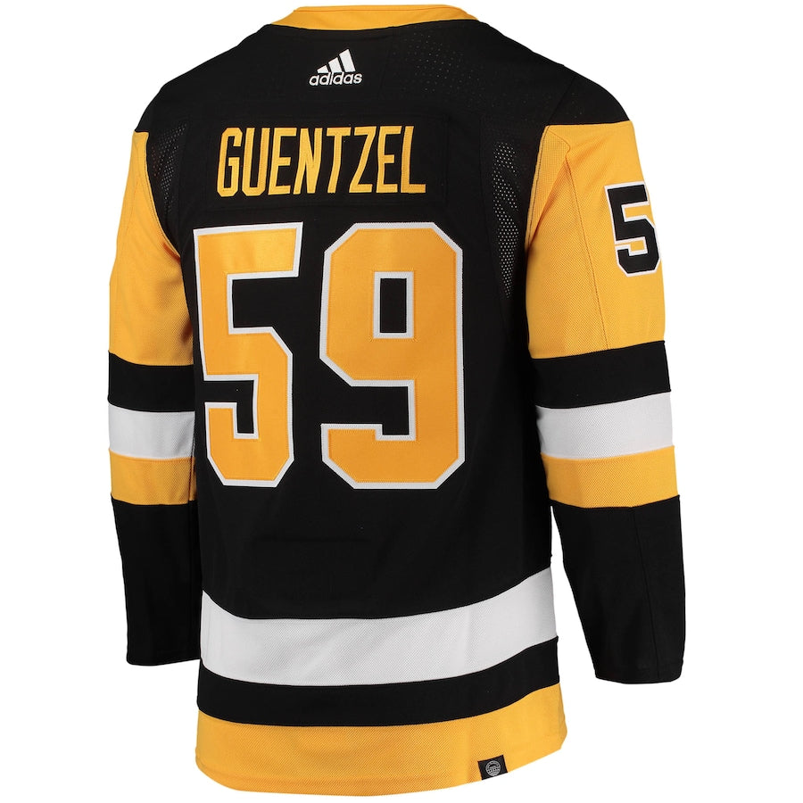 Men's Pittsburgh Penguins Jake Guentzel adidas Black Home Primegreen Authentic Player Jersey