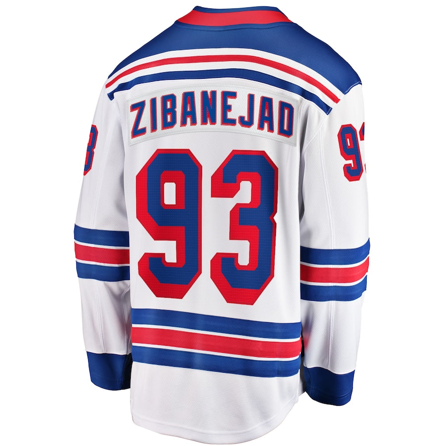 Mika Zibanejad New York Rangers   Away Premier Breakaway  Jersey - White
