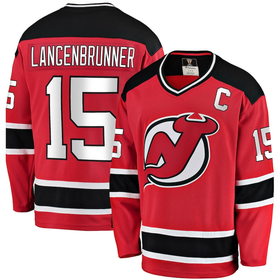 Jamie Langenbrunner New Jersey Devils   Premier Breakaway Retired  Jersey - Red