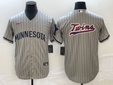 Men's Minnesota Twins Gray Alternate Team Logo Jersey