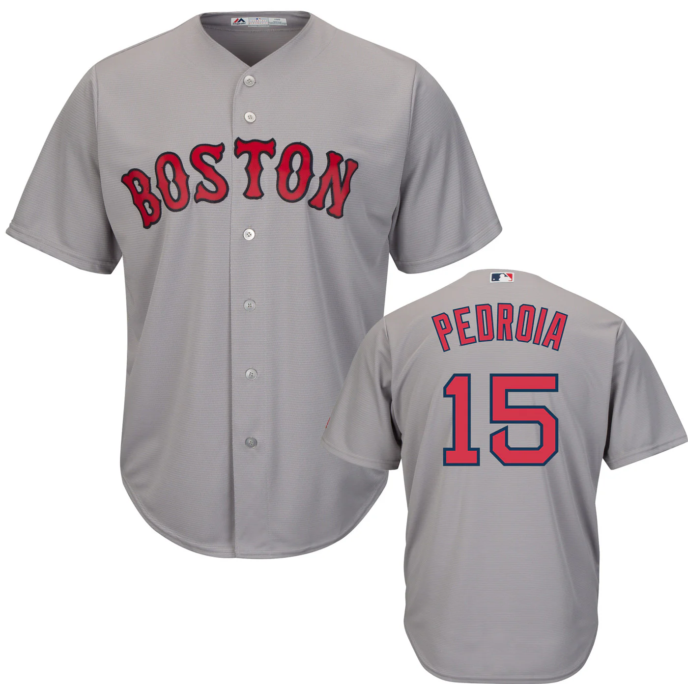 Dustin Pedroia Red Sox Men's Majestic Road Gray Flex Base Collection Player Jersey