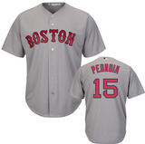 Dustin Pedroia Red Sox Men's Majestic Road Gray Flex Base Collection Player Jersey