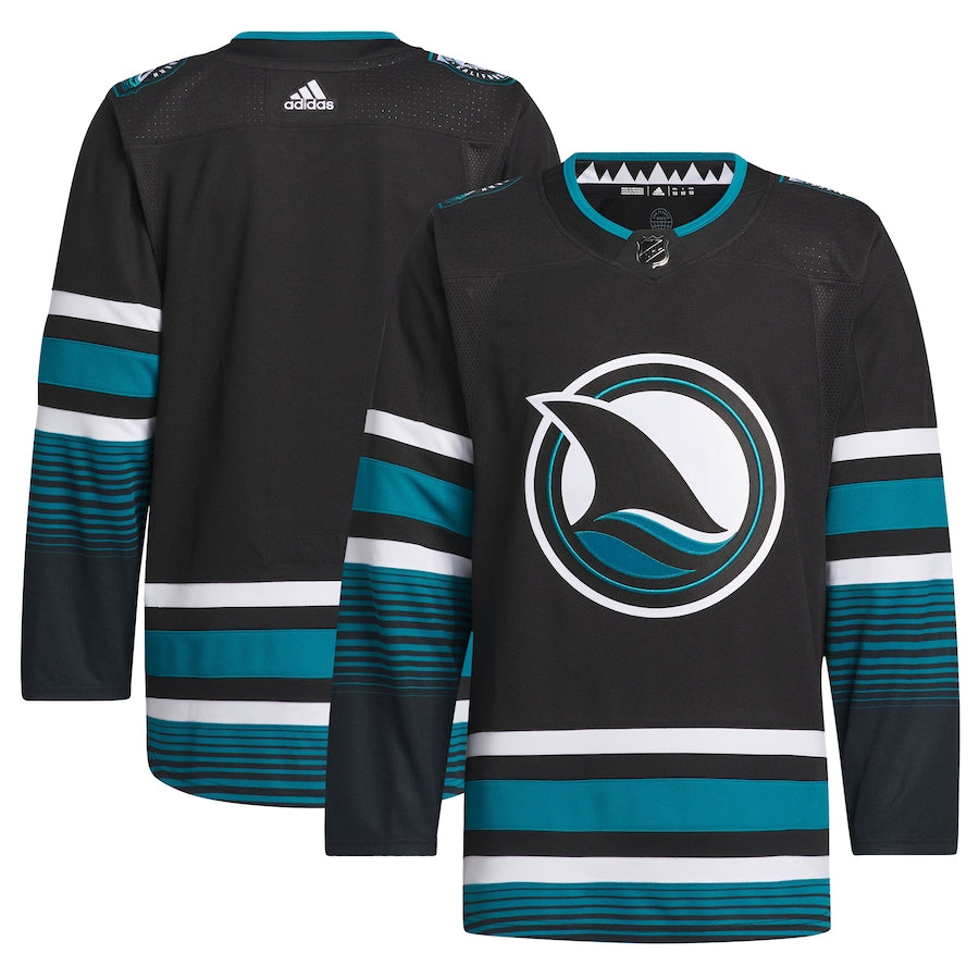 Men's San Jose Sharks adidas Black Alternate Authentic Primegreen Jersey