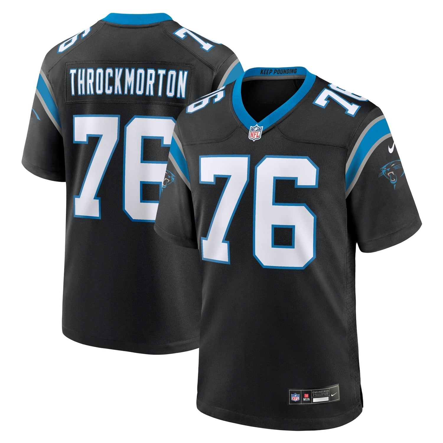 Calvin Throckmorton Carolina Panthers Nike Team Game Jersey -  Black