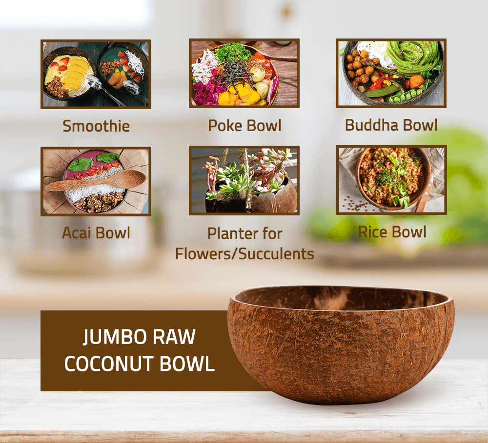 Handmade Natural Bowl for Smoothie, Salad, and Buddha Bowls (14–15 cm)