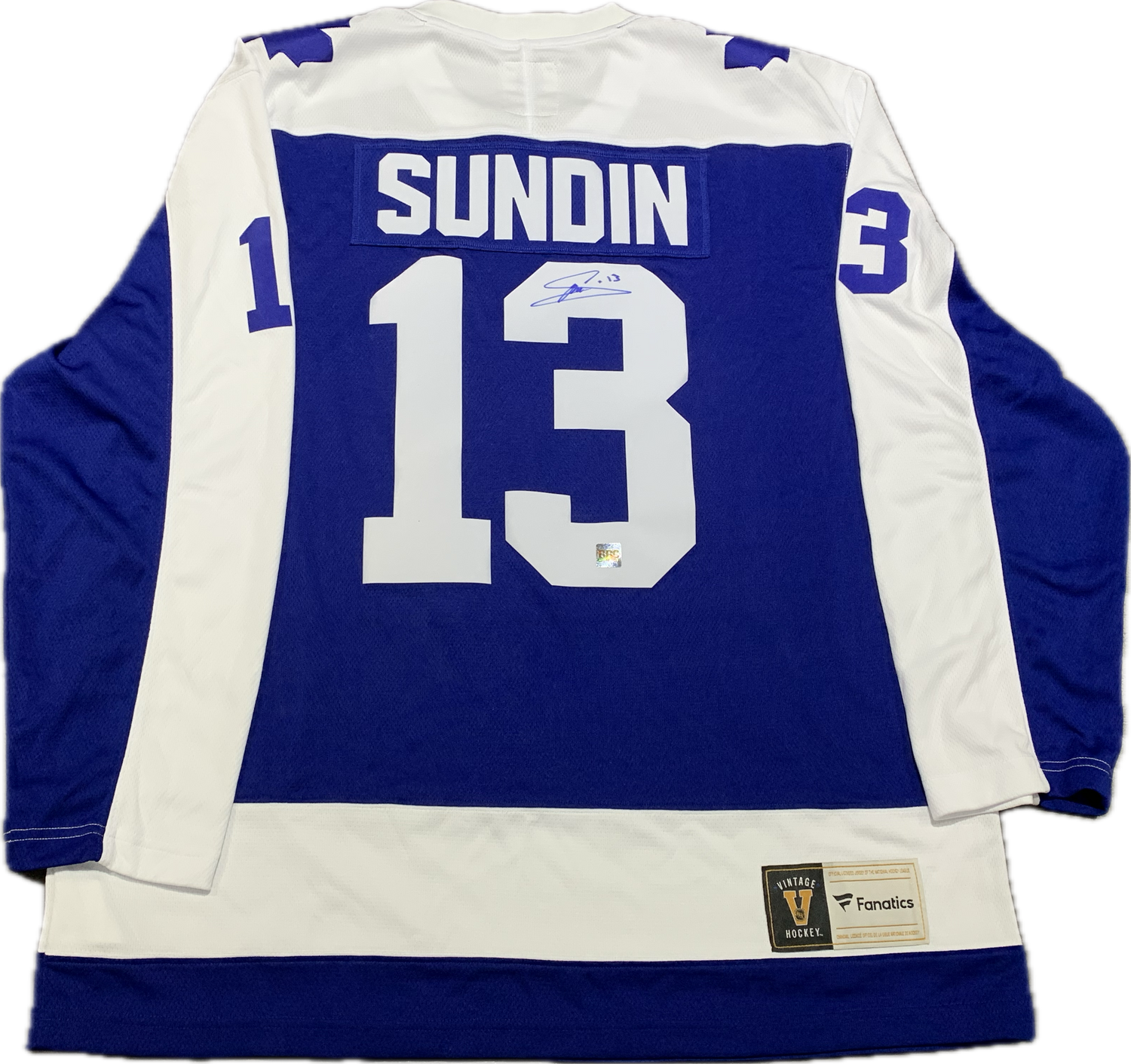 Mats Sundin Signed Toronto Maple Leafs Vintage Fanatics NHL Hockey Jersey - With COA & Hologram