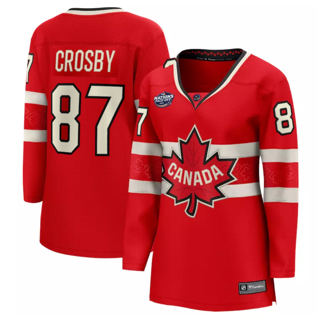 Women's Canada Fanatics Red 2025 4 Nations Face-Off Breakaway Jersey - Sidney Crosby