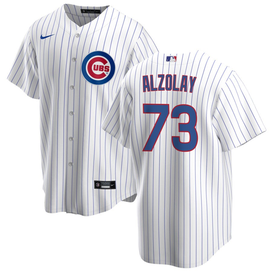 NIKE Men's Adbert Alzolay Chicago Cubs White Home Premium Stitch Jersey