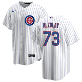 NIKE Men's Adbert Alzolay Chicago Cubs White Home Premium Stitch Jersey