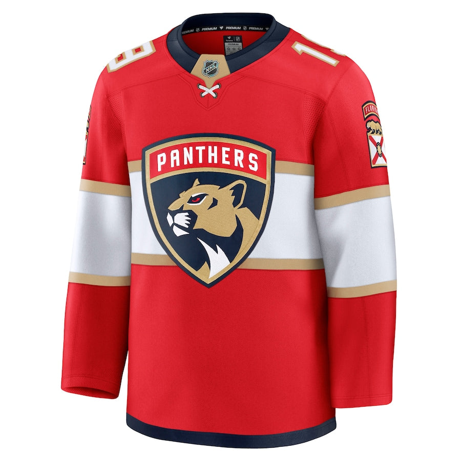 Men's Florida Panthers Fanatics Red Home Premium NHL Hockey Jersey - Matthew Tkachuk