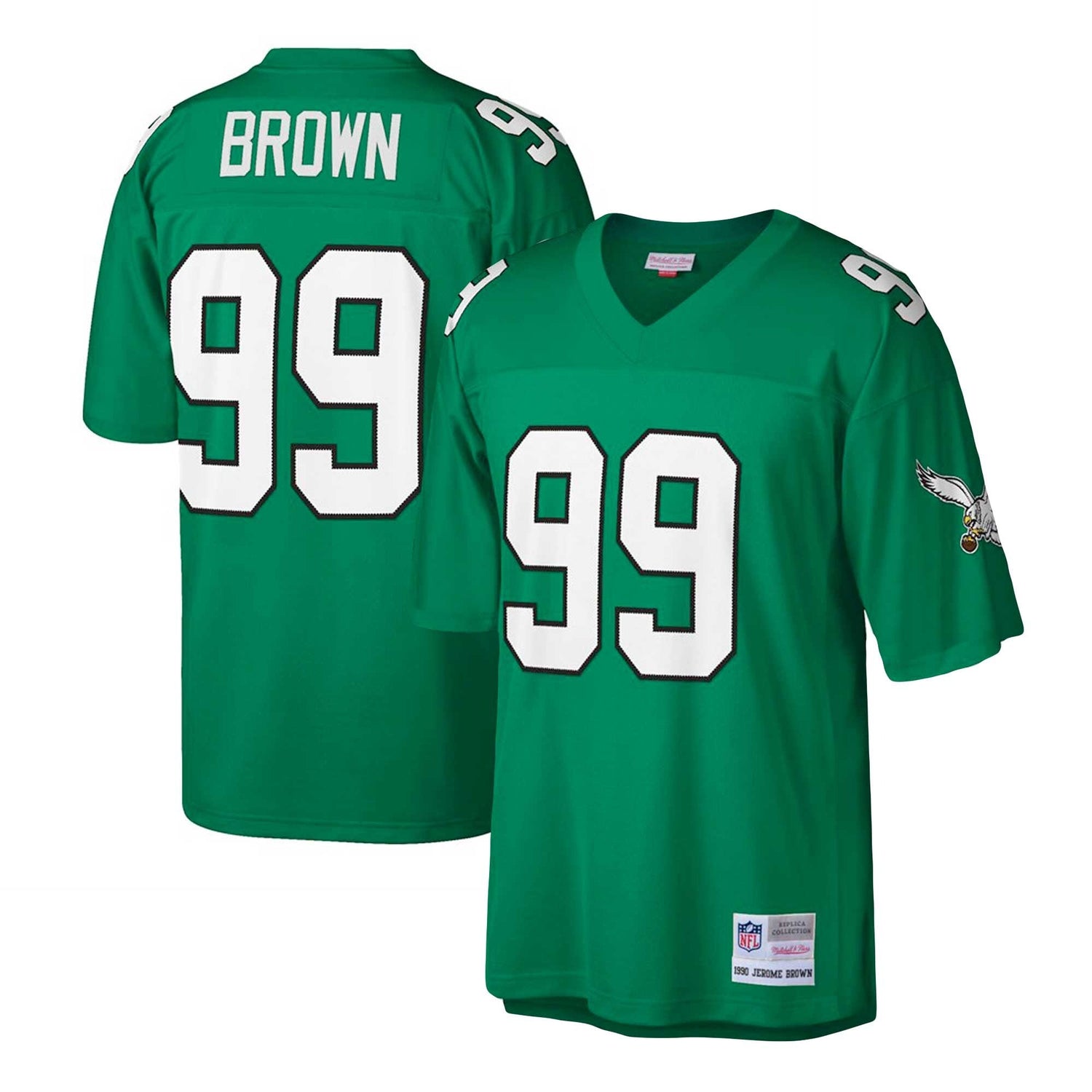 Men's Jerome Brown Philadelphia Eagles 1990 Green Mitchell & Ness Legacy Jersey
