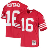 Mens San Francisco 49ers Joe Montana Mitchell & Ness Scarlet Retired Player Vintage  Jersey