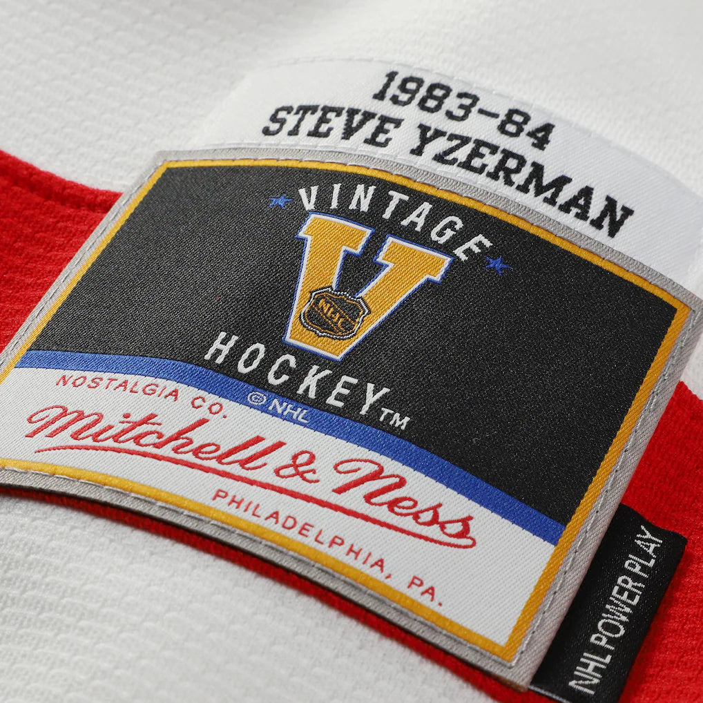 Men's Steve Yzerman Detroit Red Wings 1983-84 White Mitchell & Ness Power Play Jersey