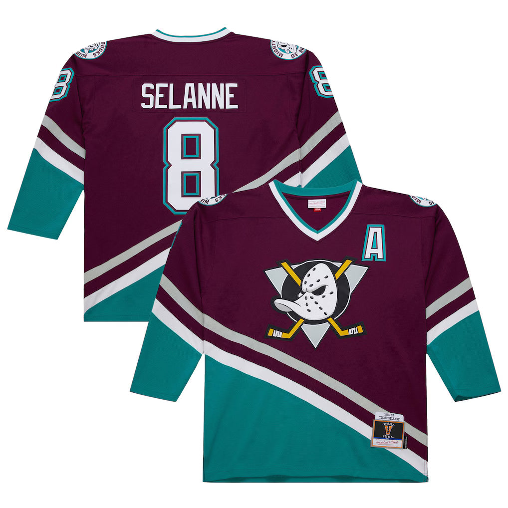 Men's Teemu Selanne Anaheim Ducks 1996-97 Purple Power Play Jersey