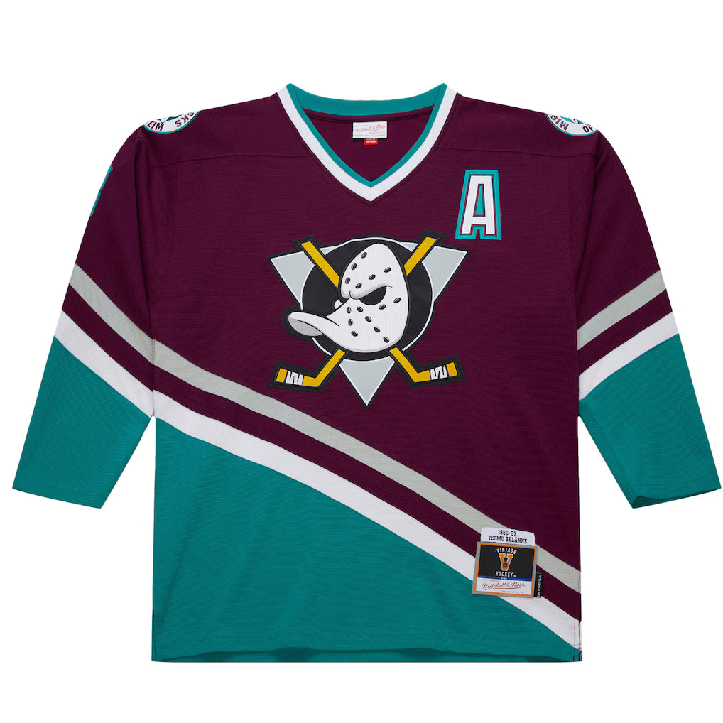 Men's Teemu Selanne Anaheim Ducks 1996-97 Purple Power Play Jersey